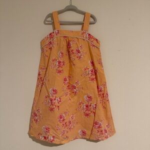 Girls Janie And Jack Summer Sleeveless Dress Orange Roses Size 8 A Line